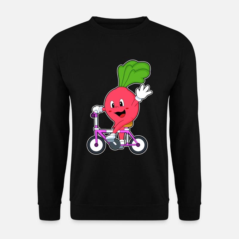 Radishes with bicycle - Unisex Sweatshirt - black