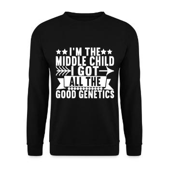 Middle Children Middle Siblings - Unisex Sweatshirt - black - Front - Alina (178cm) & Michal (187cm)
