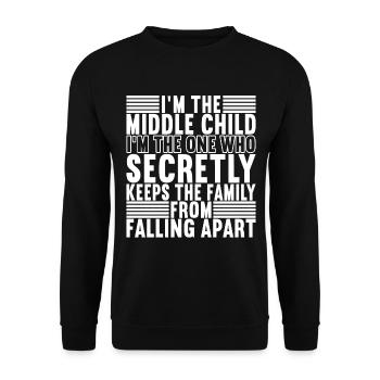 Middle Children Middle Siblings - Unisex Sweatshirt - black - Front - Alina (178cm) & Michal (187cm)