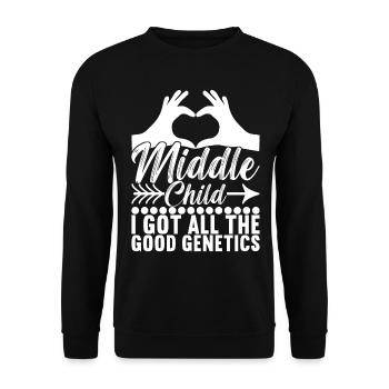 Middle Children Middle Siblings - Unisex Sweatshirt - black - Front - Alina (178cm) & Michal (187cm)