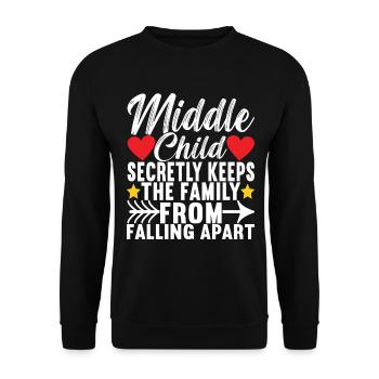 Middle Children Middle Siblings - Unisex Sweatshirt - black - Front - Alina (178cm) & Michal (187cm)