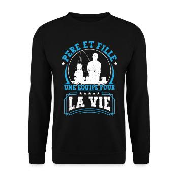 Père Et Fille Fête Des Peres Papa - Sweat-shirt Unisexe - noir - Devant - Alina (178cm) & Michal (187cm)