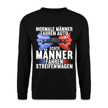 Polizei Polizist - Unisex Pullover - Schwarz - Vorne - Alina (178cm) & Michal (187cm)