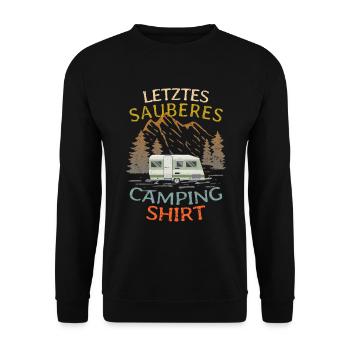 Camping Wohnwagen Camper Dauercamper lustig - Unisex Pullover - Schwarz - Vorne - Alina (178cm) & Michal (187cm)