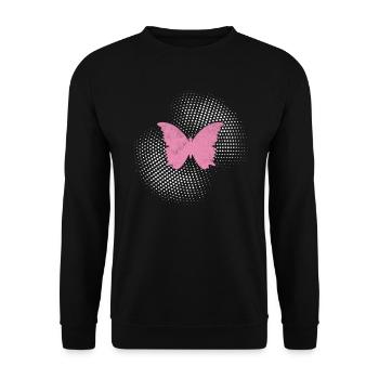 Schmetterling - Unisex Pullover - Schwarz - Vorne - Alina (178cm) & Michal (187cm)