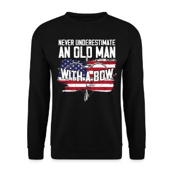 Archery Bow Archer Vintage - Unisex Pullover - Schwarz - Vorne - Alina (178cm) & Michal (187cm)