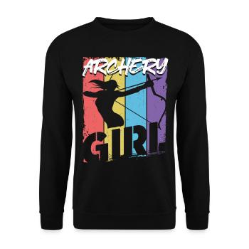 Archery Bow Archer Girl Vintage - Unisex Sweatshirt - black - Front - Alina (178cm) & Michal (187cm)