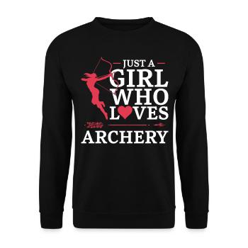 Archery Bow Archer Girl Vintage - Unisex Sweatshirt - black - Front - Alina (178cm) & Michal (187cm)