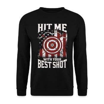 Archery Bow Archer Vintage - Unisex Sweatshirt - black - Front - Alina (178cm) & Michal (187cm)