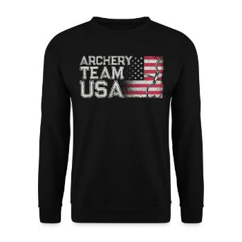 Archery Bow Archer Vintage Usa - Unisex Pullover - Schwarz - Vorne - Alina (178cm) & Michal (187cm)