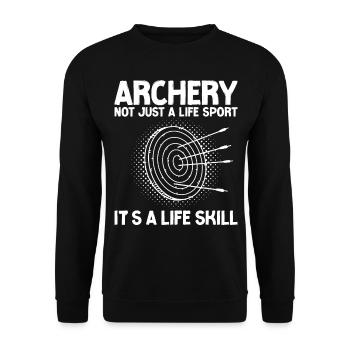 Archery Bow Archer Vintage Target - Sweat-shirt Unisexe - noir - Devant - Alina (178cm) & Michal (187cm)