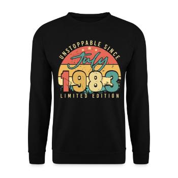 Rétro Juillet 1983 - Sweat-shirt Unisexe - noir - Devant - Alina (178cm) & Michal (187cm)
