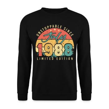 Best month of birth July 1988 - Unisex Sweatshirt - black - Front - Alina (178cm) & Michal (187cm)