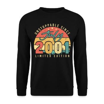 Né en juillet 2001 - Sweat-shirt Unisexe - noir - Devant - Alina (178cm) & Michal (187cm)