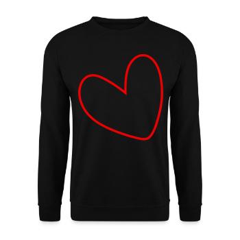 Cœur rouge simple - Sweat-shirt Unisexe - noir - Devant - Alina (178cm) & Michal (187cm)