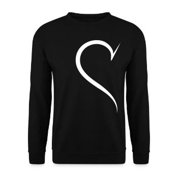 Simple Half Heart White - Unisex Sweatshirt - black - Front - Alina (178cm) & Michal (187cm)