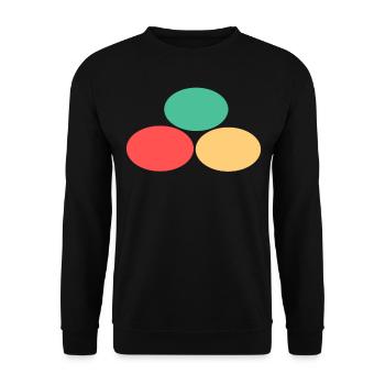 Trois points- Vert- Rouge- Jaune - Sweat-shirt Unisexe - noir - Devant - Alina (178cm) & Michal (187cm)