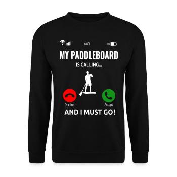 Stand Up Paddling Paddleboard Surfer Gift - Unisex Sweatshirt - black - Front - Alina (178cm) & Michal (187cm)