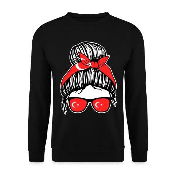 Türkiye Turquie turque - Sweat-shirt Unisexe - noir - Devant - Alina (178cm) & Michal (187cm)