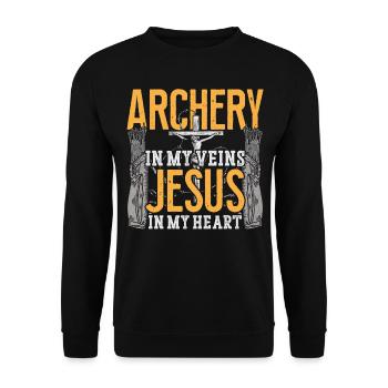 Archer Archer Archer Jésus Foi - Sweat-shirt Unisexe - noir - Devant - Alina (178cm) & Michal (187cm)