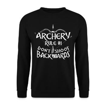 Archery Bow Archer Compound Bow - Unisex Pullover - Schwarz - Vorne - Alina (178cm) & Michal (187cm)