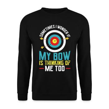 Archery Bow Archer Vintage Target - Sweat-shirt Unisexe - noir - Devant - Alina (178cm) & Michal (187cm)