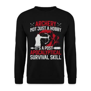 Archery Bow Archer Vintage Archery - Unisex Sweatshirt - black - Front - Alina (178cm) & Michal (187cm)
