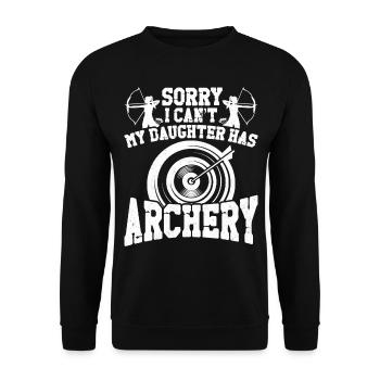 Archery Bow Archer Mom Mother - Unisex Pullover - Schwarz - Vorne - Alina (178cm) & Michal (187cm)