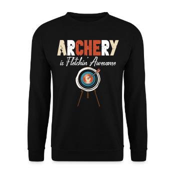 Archery Bow Archer Vintage Target - Sweat-shirt Unisexe - noir - Devant - Alina (178cm) & Michal (187cm)