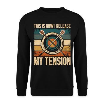 Archery Bow Archer Vintage Retro - Unisex Sweatshirt - black - Front - Alina (178cm) & Michal (187cm)