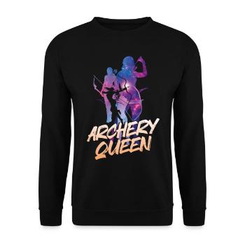 Archery Bow Archer Girl Stars - Unisex Sweatshirt - black - Front - Alina (178cm) & Michal (187cm)
