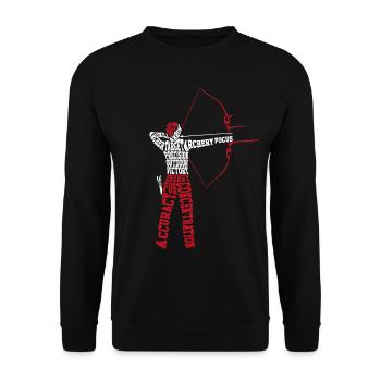 Archery Bow Archer Word Cloud - Unisex Sweatshirt - black - Front - Alina (178cm) & Michal (187cm)