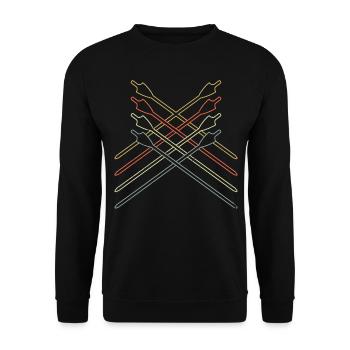 Archery Bow Archer Retro Vintage - Unisex Sweatshirt - black - Front - Alina (178cm) & Michal (187cm)