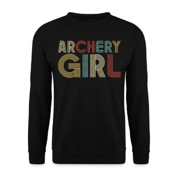 Archery Bow Archer Girl Retro - Unisex Sweatshirt - black - Front - Alina (178cm) & Michal (187cm)