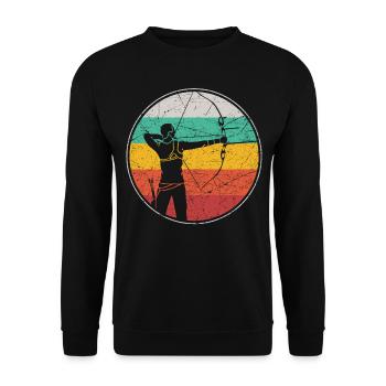 Archery Bow Archer Retro Vintage - Unisex Sweatshirt - black - Front - Alina (178cm) & Michal (187cm)