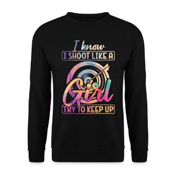 Archery Bow Archer Girl Vintage - Unisex Sweatshirt - black - Front - Alina (178cm) & Michal (187cm)