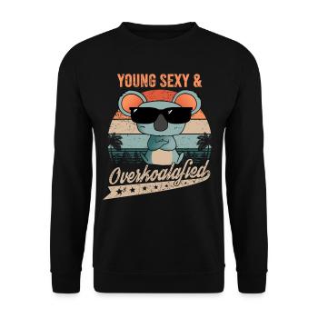Young Sexy And Overkoalafied Koala Koala Bear Deco - Unisex Sweatshirt - black - Front - Alina (178cm) & Michal (187cm)