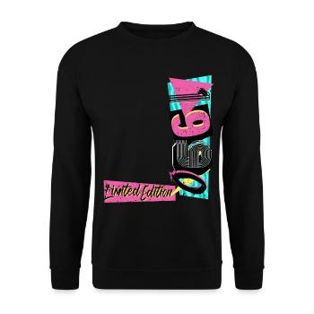 Limited Edition 1990 Baujahr 1990 80er 90er Jahre - Unisex Pullover - Schwarz - Vorne - Alina (178cm) & Michal (187cm)