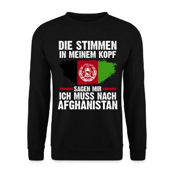 Afghanistan Afghane Afghanisches - Unisex Pullover - Schwarz - Vorne - Alina (178cm) & Michal (187cm)
