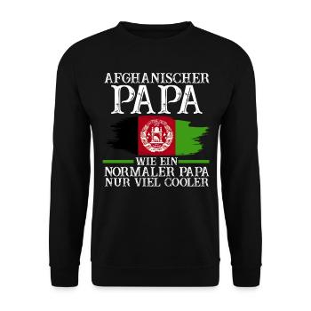 Afghanistanischer Papa Vater Afghane Afghanistan - Unisex Pullover - Schwarz - Vorne - Alina (178cm) & Michal (187cm)