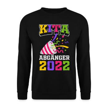 Einschulung | Kita Abgänger 2022 Geschenk - Unisex Pullover - Schwarz - Vorne - Alina (178cm) & Michal (187cm)