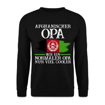 Afghanistanischer Opa Afghane Afghanistan - Unisex Pullover - Schwarz - Vorne - Alina (178cm) & Michal (187cm)