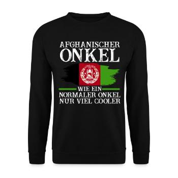 Afghane Onkel Afghanistan - Unisex Pullover - Schwarz - Vorne - Alina (178cm) & Michal (187cm)