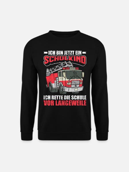 Einschulung | Schulkind Junge Feuerwehr - Unisex Pullover - Schwarz