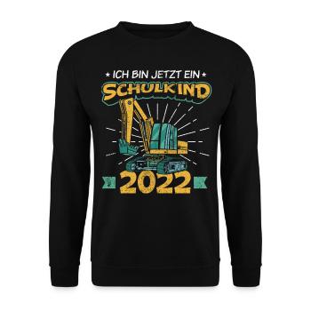 Einschulung Geschenk | Einschulung Jungen Geschenk - Unisex Pullover - Schwarz - Vorne - Alina (178cm) & Michal (187cm)