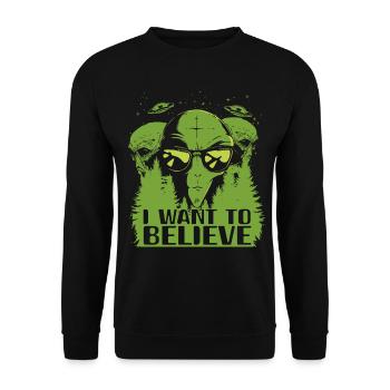 Alien Galaxy Ufo Außerirdische Raumschiff Weltall - Unisex Pullover - Schwarz - Vorne - Alina (178cm) & Michal (187cm)
