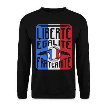 Frankreich - Unisex Pullover - Schwarz - Vorne - Alina (178cm) & Michal (187cm)