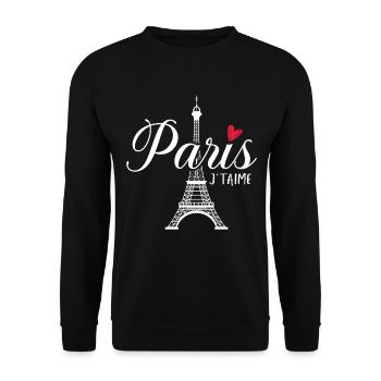 Frankreich Flagge France Paris Marseille French - Unisex Pullover - Schwarz - Vorne - Alina (178cm) & Michal (187cm)