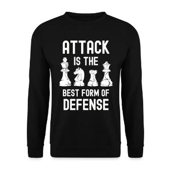 Chess Tshirt Chessboard Checkmate Chess Game - Unisex Sweatshirt - black - Front - Alina (178cm) & Michal (187cm)
