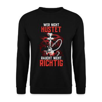 Shisha Tshirt Men Women's Hookah Pipe - Unisex Sweatshirt - black - Front - Alina (178cm) & Michal (187cm)